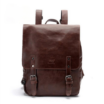 Vintage Vegan Leather Backpack for Women Men PU Leather School Travel Backpack